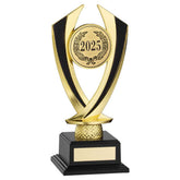 GOLD/BLACK 'DIAMOND' HOLDER ON BASE (2in CENTRE) - 7.75in